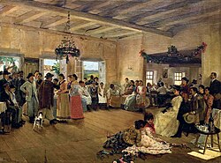 Kerb by Pedro Weingärtner, 1892. The work portrays a typical German festival in a rural community.