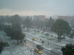 Hailstorm in Bogotá, Colombia