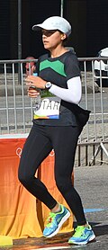 Sarah Attar competing at the 2012 Summer Olympics as one of the first two females representing Saudi Arabia