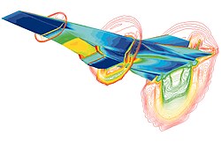 CFD image of the NASA X-43A at Mach 7