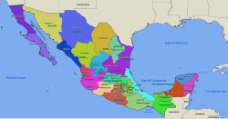 Mexico map of states and capitals