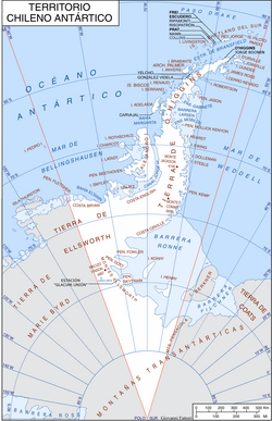 The Chilean Antarctic Territory map