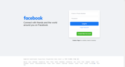 Facebook login/signup screen