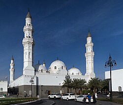 Quba Mosque in Medina, Hejaz is considered to be one of the oldest mosques, dating to the lifetime of the Islamic prophet Muhammad.[g]