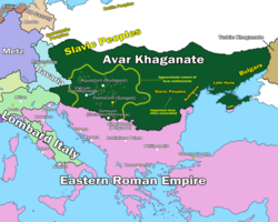 The Avar Khaganate and its neighbors c. 602