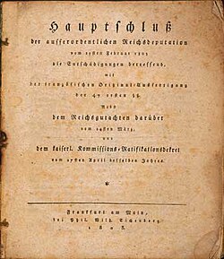 First page of the Final Recess of February 1803