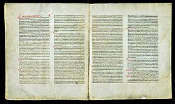 Digest excerpt (D. 6.1) about the rei vindicatio compiling the opinions of the Ulpian and Paulus – text from the 6th-century Littera Florentina