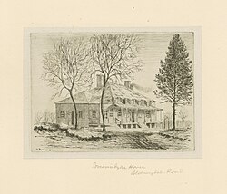 A mid-19th century illustration of Somerindyke House on Bloomingdale Road