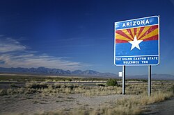 Entering Arizona on I-10 from New Mexico
