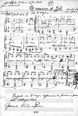 Facsimile of Villa-Lobos's "Escravos de Jó" (Slaves of Job)