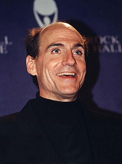 A head shot of singer James Taylor