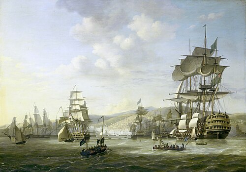 Bombardment of Algiers in north Africa by the Anglo-Dutch fleet in an attempt to stop the Barbary slave trade, 27 August 1816