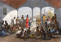 A slave market in Brazil