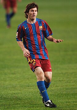 In 2004, Messi (pictured in 2005) began his 17-year professional career with FC Barcelona