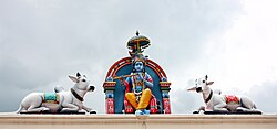 The Hindu god Krishna is often shown with cows listening to his music.