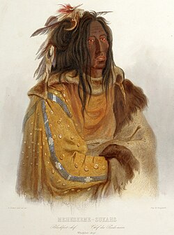 Mehkskeme-Sukahs, Blackfoot chief (c. 1840).