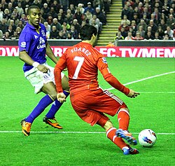 The Merseyside derby is the football match between the two biggest clubs in the city; Liverpool in red and Everton in blue