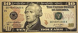 Hamilton has appeared on the United States ten-dollar bill since 1928.