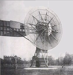 Charles F. Brush's wind turbine of 1888, used for generating electric power.