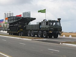 Sri Lanka Army MT-55A Armoured Vehicle-launched Bridge pulled by Tatra T815 Truck