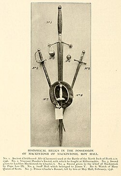 Historical relics in possession of Mackintosh of Mackintosh, Moy Hall.[18]