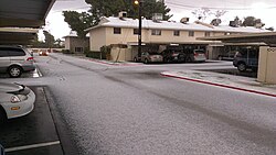 Falling graupel
