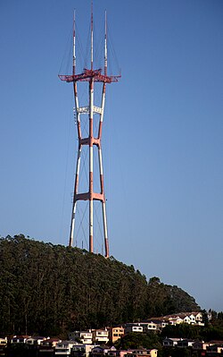 Sutro Tower is a broadcast tower and local landmark.