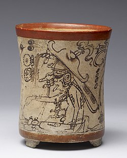 Mok Chi', patron deity of beekeepers, on a codex-style Maya vessel