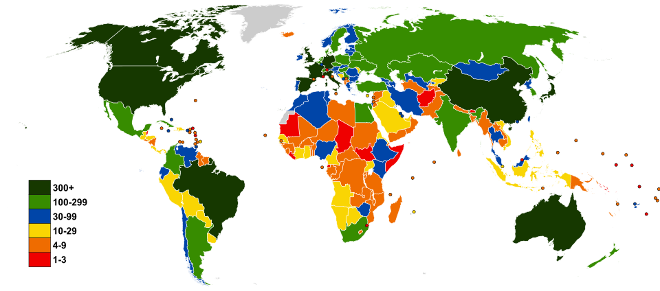 Country by team size