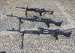 Top: IWI Negev Bottom: FN MAG (general purpose machine gun)