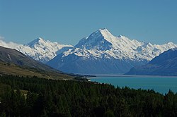 Aoraki / Mount Cook is the highest point in New Zealand, at 3,724 metres.