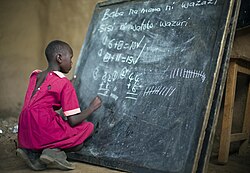 A Maasai girl at school