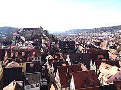 Castle Hohentübingen from the tower of the St. George's Collegiate Church
