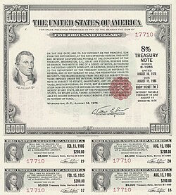 1976 $5,000 Treasury note