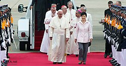 Francis with South Korean president Park Geun-hye, 14 August 2014