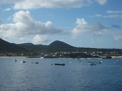 Georgetown, the island's primary settlement, comprises the island's post office, police station, court and government house, as well as its supermarket and the port: a small pier where supplies are off-loaded with a connection for a fuel pipeline.