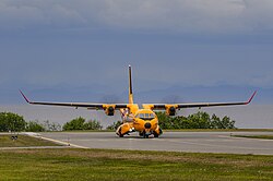 Canadian CC-295 Kingfisher Taxiing at Port Hardy, BC Airport. (YZT)
