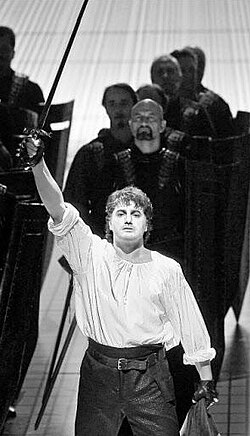 José Cura on stage as Le Cid in 2008, the day his father died