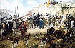 Diego de Almagro led the first Spanish expedition south of Peru into Chile 1535–37. Painting by Pedro Subercaseaux.