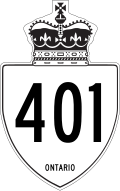 An Ontario provincial highway marker