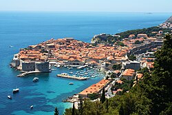 A view of Dubrovnik in Croatia; tourism contributes substantially to the Croatian economy[109]