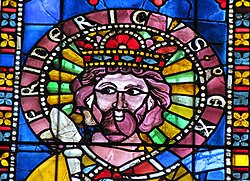 13th-century stained glass image of Frederick I, Strasbourg Cathedral