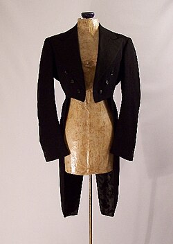 A women's black wool tailcoat, 1939