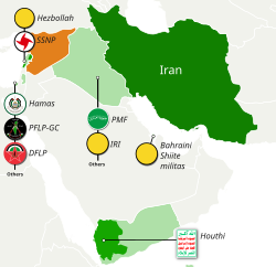 Iran and its sphere of influence, known as the Axis of Resistance