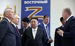 Kim with Vladimir Putin at Vostochny Cosmodrome, September 2023