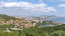 View of Rongcheng, the eastmost city of Shandong, seen from a hill