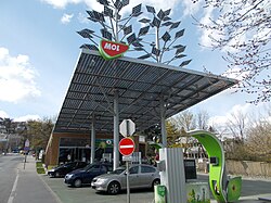 MOL Group solar powered filling station in Budapest