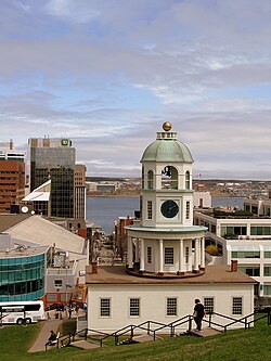 The Halifax Town Clock overlooks most of downtown Halifax.