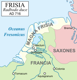 Franks, Frisians and Saxons, c. 716 AD
