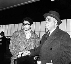 Mattarella with his father Bernardo in 1963